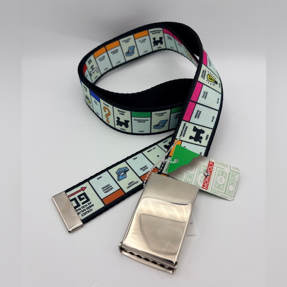 Buckle-Down Monopoly Belt with Silver Buckle NWT